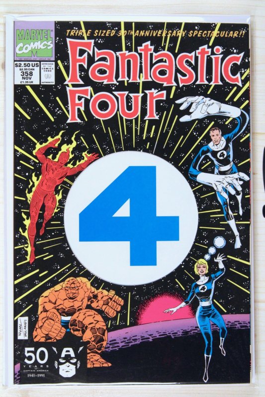Fantastic Four #358 (Marvel Comics, 1991), raw comic book in NM- 9.2 condition — front cover