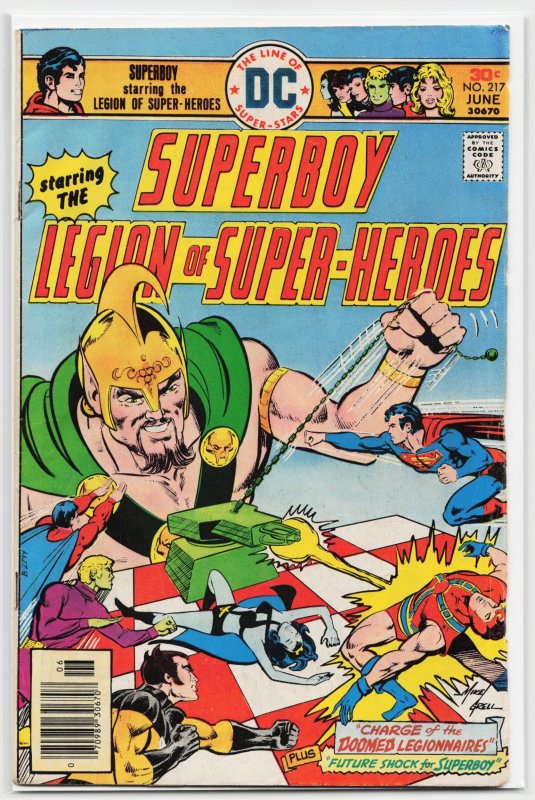 Superboy #217 (DC Comics, 1976), raw, ungraded comic book — front cover