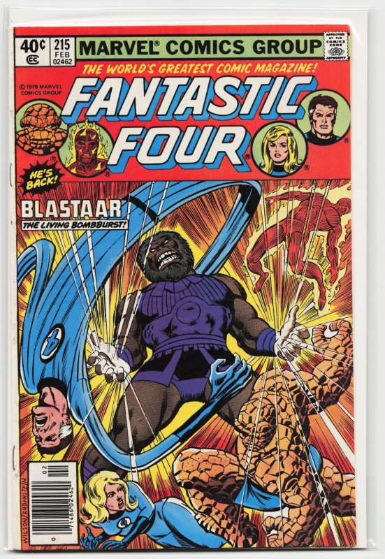 Fantastic Four #215 (Marvel Comics, 1980), raw, ungraded comic book — front cover