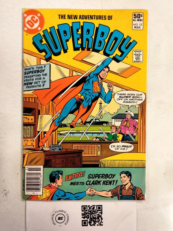 Superboy #15 (DC Comics, 1951), raw comic book in NM condition — front cover