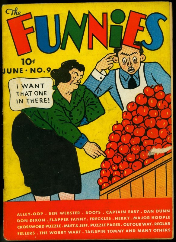 The Funnies #9 (Dell, 1937), raw comic book in VG- condition — front cover