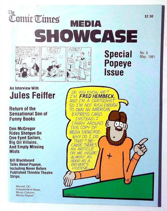 Comic Times Media Showcase #6 (1981), raw, ungraded comic book — front cover
