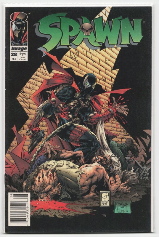 Spawn #28 (Image Comics, 1995), raw, ungraded comic book — front cover
