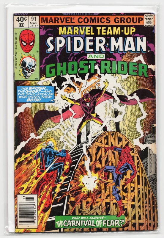 Marvel Team-Up #91 (Marvel Comics, 1980), raw, ungraded comic book — front cover