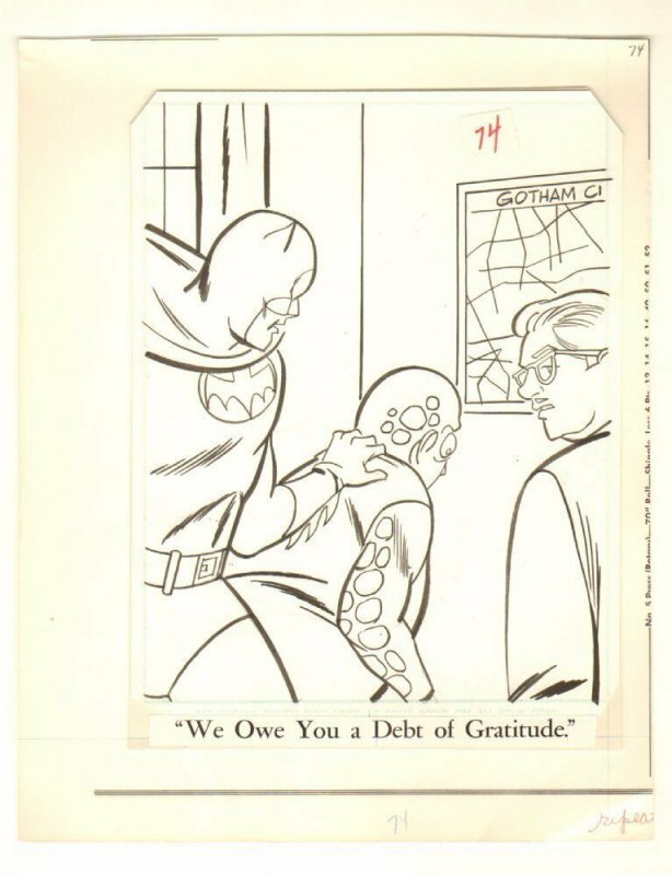 Batman Coloring Book Art P.74 - Batman Catches Frogman - 1966 by Jason Studios (1966), raw, ungraded comic book — front cover