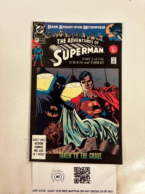 The Adventures of Superman #467 (DC Comics), raw comic book in NM condition — front cover