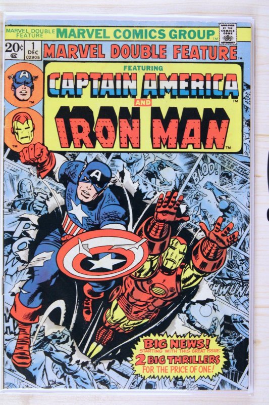 Marvel Double Feature #1 (Marvel Comics, 1973), raw comic book in FN 6.0 condition — front cover