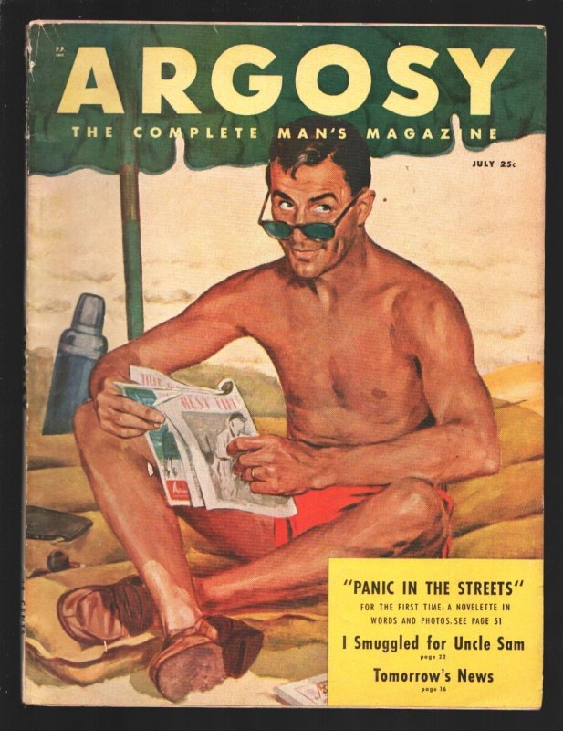 Argosy 7/1950-Popular-transition Period-"Suicide Alley"-"I Smuggled for Uncle Sa, raw, ungraded comic book — front cover