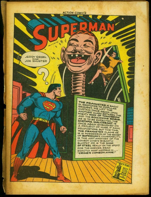 Action Comics #57 (DC Comics, 1943), raw, ungraded comic book — front cover