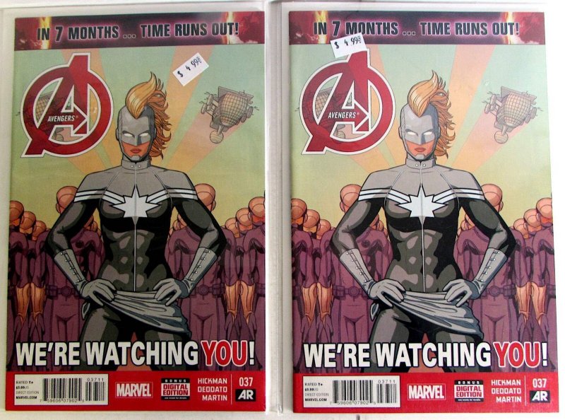 Avengers Lot 2 #37 x2 2014 Marvel 5th Series Captain Marvel DC Comics (2014), raw, ungraded comic book — front cover