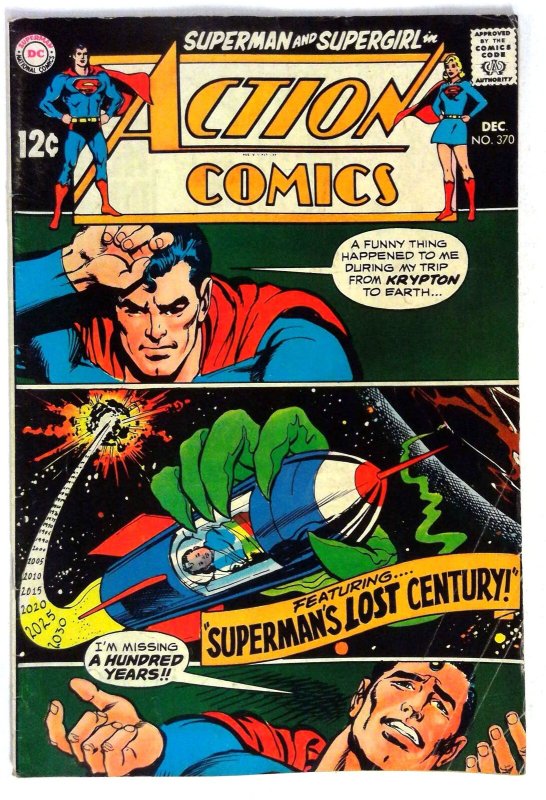 Action Comics #370 (DC Comics, 1968), raw comic book in VG condition — front cover