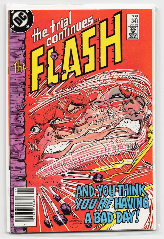 The Flash #341 (DC Comics, 1985), raw, ungraded comic book — front cover