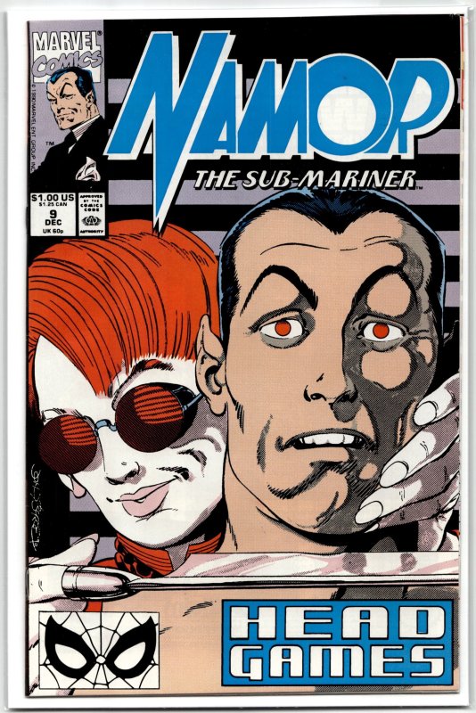 Namor, the Sub-Mariner #9 (Marvel Comics, 1990), raw, ungraded comic book — front cover