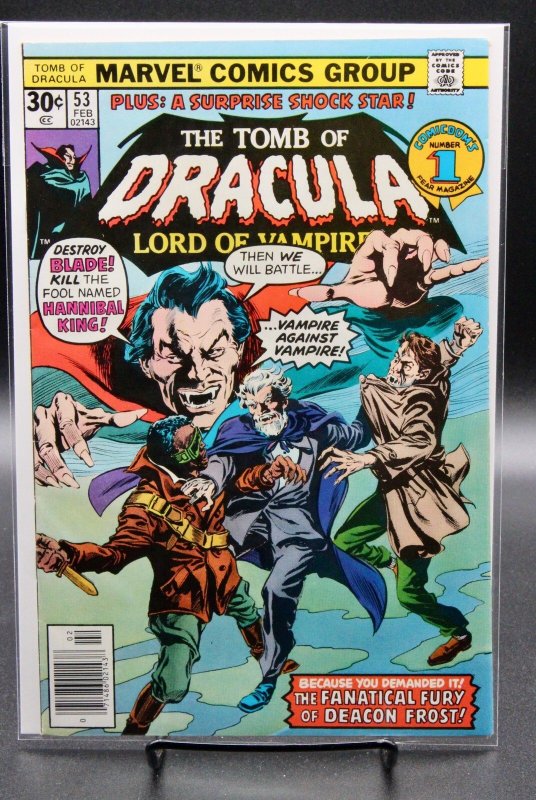 Tomb of Dracula #53 (Marvel Comics, 1977), raw comic book in VF+ condition — front cover