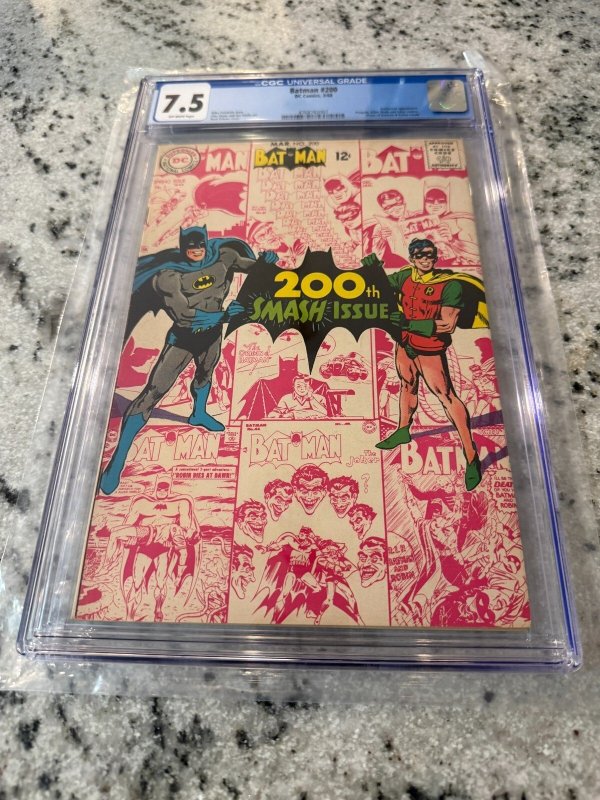 Batman #200 (DC Comics), CGC 7.5 graded comic book, Universal Blue label — front cover in its holder