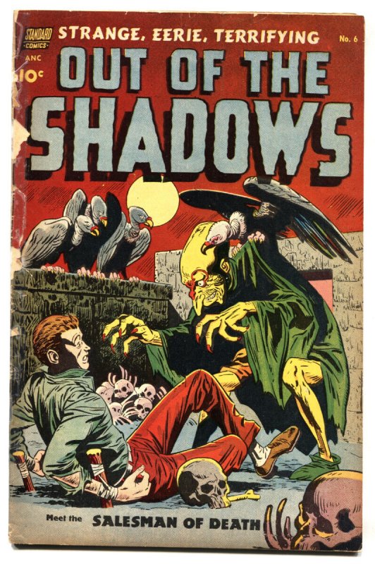Out of the Shadows #6 (1952), raw, ungraded comic book — front cover