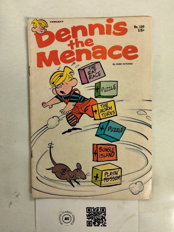 Dennis the Menace #109 (Fawcett Publications), raw comic book in FN condition — front cover
