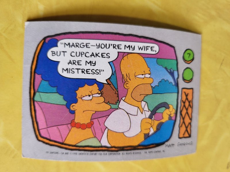 1990 Topps Simpsons Card #7 (1990), raw, ungraded comic book — front cover