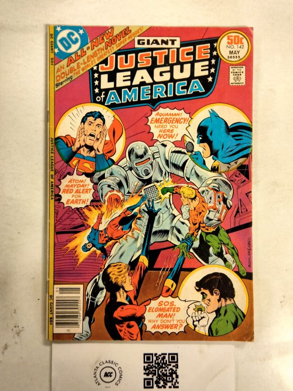 Justice League of America #142 (DC Comics, 1977), raw comic book in VF condition — front cover