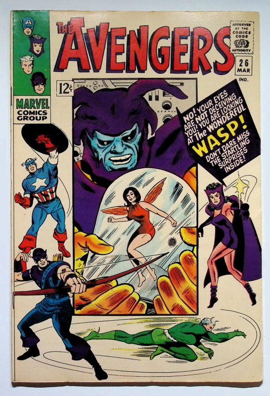 The Avengers #26 (Marvel Comics, 1966), raw, ungraded comic book — front cover