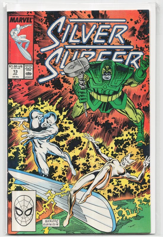 Silver Surfer #13 (Marvel Comics, 1988), raw, ungraded comic book — front cover