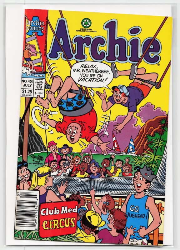 Archie #401 (Archie Comics, 1992), raw, ungraded comic book — front cover