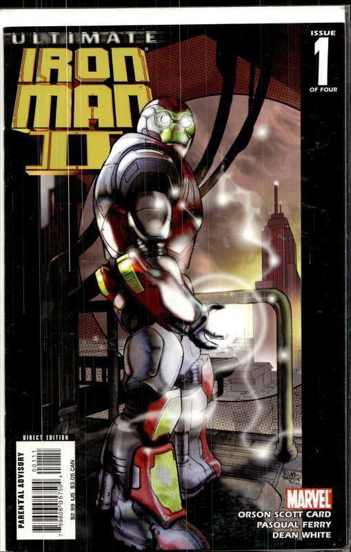 Ultimate Iron Man II #1 (Marvel Comics, 2008), raw, ungraded comic book — front cover