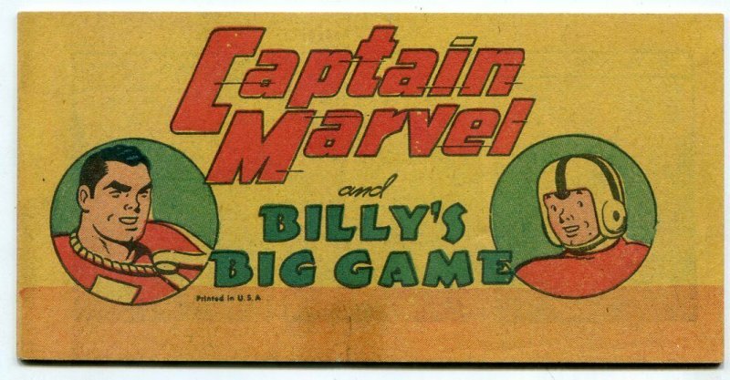 Captain Marvel and Billy's Big Game Promotional Comic 1948 VF- (1948), raw comic book in VF- condition — front cover