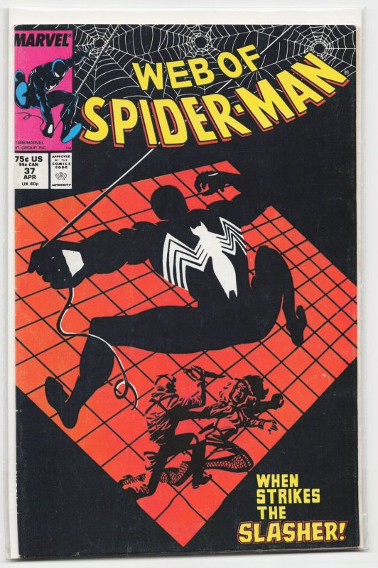 Web of Spider-Man #37 (Marvel Comics, 1988), raw, ungraded comic book — front cover
