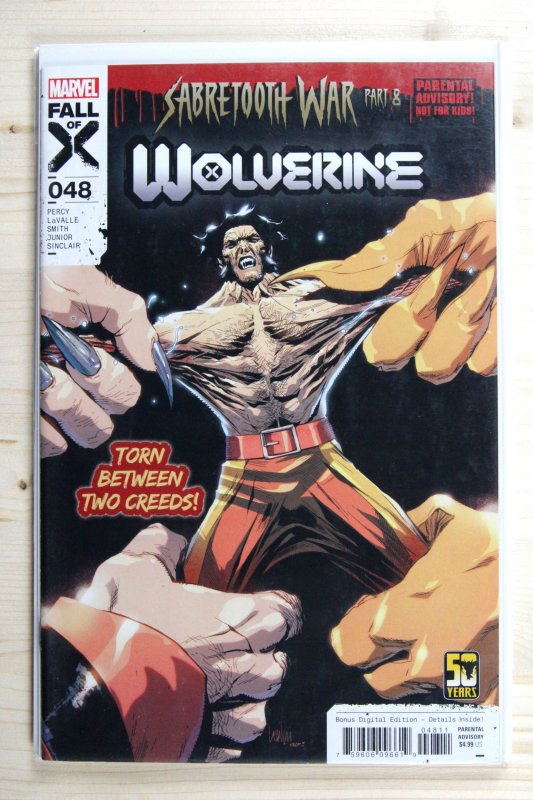 Wolverine #48 (Marvel Comics, 2024), raw comic book in NM+ 9.6 condition — front cover