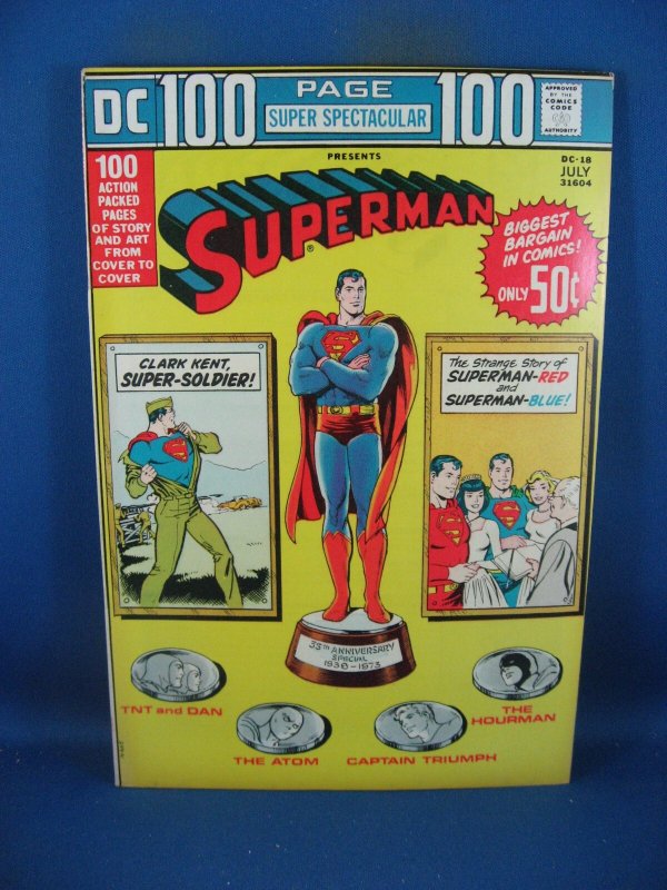 Superman DC #18 (1973), raw comic book in VF+ condition — front cover