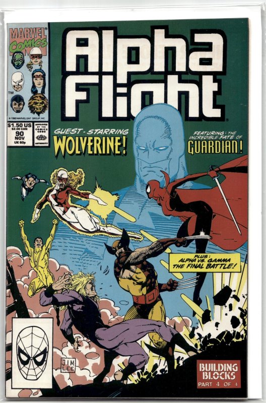 Alpha Flight #90 (Marvel Comics, 1990), raw, ungraded comic book — front cover