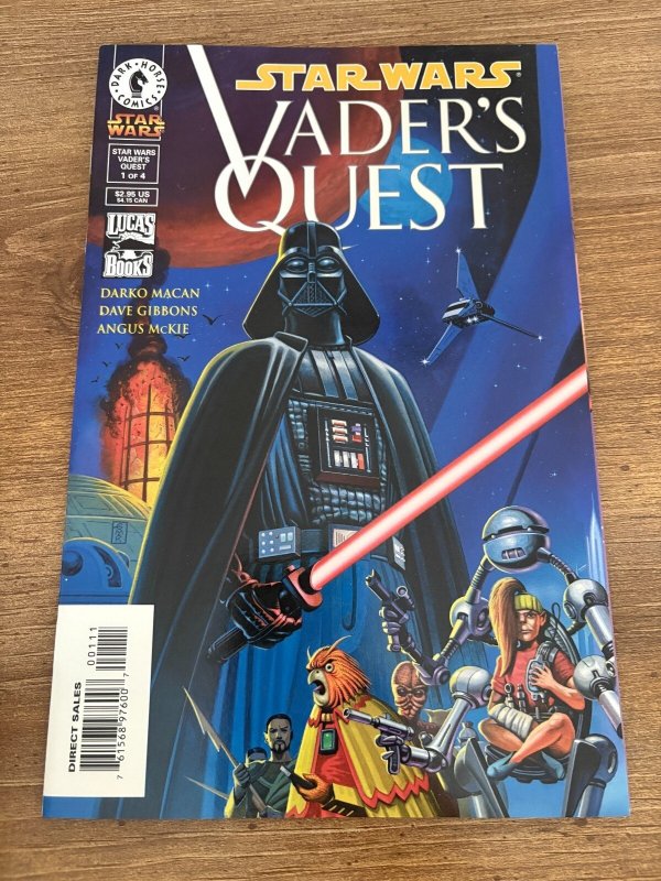 Lot of 4 Star Wars Vader's Quest Dark Horse Comic Books # 1 2 3 4 Vf-Nm 1 J482, raw comic book in NM condition — front cover