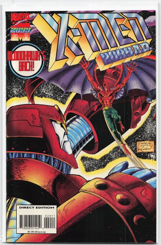 X-Men 2099 #20 (Marvel Comics, 1995), raw, ungraded comic book — front cover