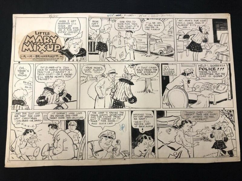 Little Mary Mixup Original Comic Strip Art November #8 (1942), raw, ungraded comic book — front cover