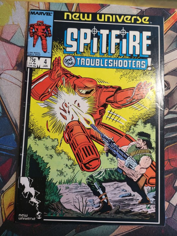 Spitfire and the Troubleshooters #4 (1987), raw, ungraded comic book — front cover