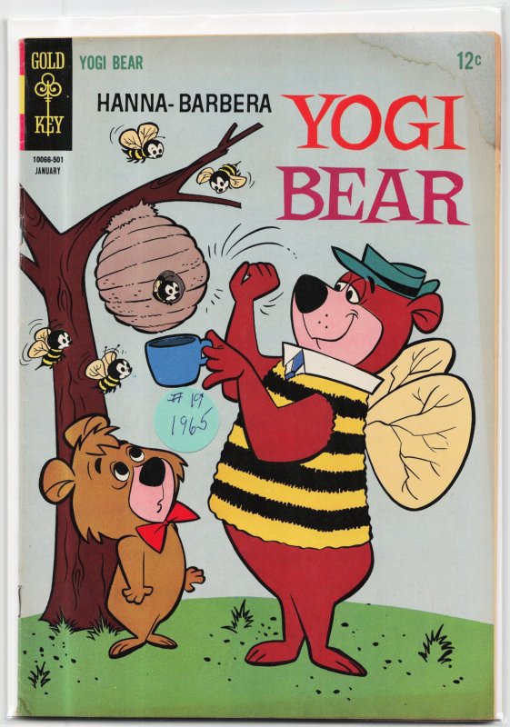 Yogi Bear #19 (Gold Key, 1965), raw, ungraded comic book — front cover