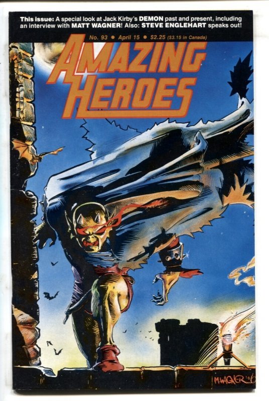 Amazing Heroes #93 (1986), raw, ungraded comic book — front cover