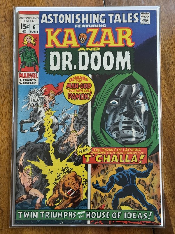 Astonishing Tales #6 (Marvel Comics, 1971), raw comic book in FN- 5.5 condition — front cover