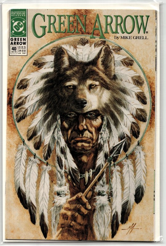 Green Arrow #40 (DC Comics, 1990), raw, ungraded comic book — front cover