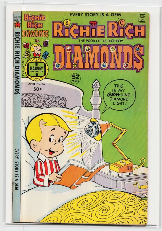 Richie Rich Diamonds #36 (Harvey Comics, 1978), raw, ungraded comic book — front cover