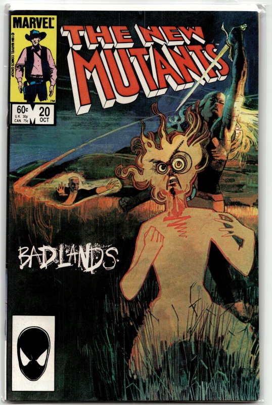 The New Mutants #20 (Marvel Comics, 1984), raw, ungraded comic book — front cover