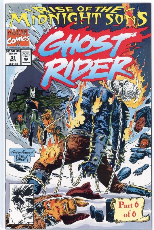 Ghost Rider #31 (Marvel Comics, 1992), raw comic book in NM- 9.2 condition — front cover