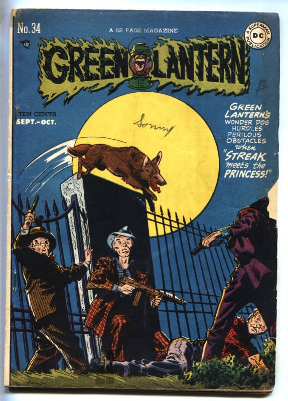 Green Lantern #34 (DC Comics, 1948), raw, ungraded comic book — front cover