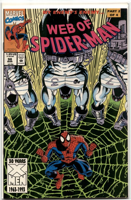 Web of Spider-Man #98 (Marvel Comics, 1993), raw, ungraded comic book — front cover