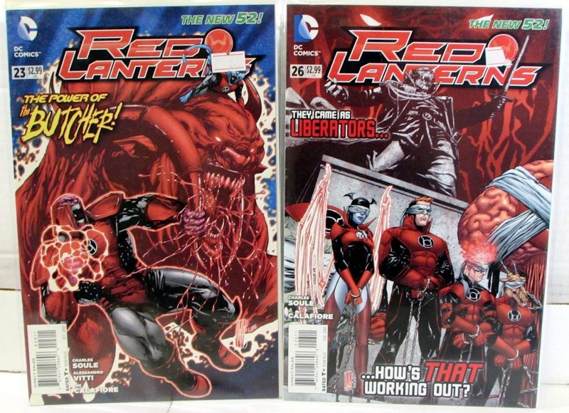 Red Lanterns Lot of 2 #23, 26 (2013) DC Comics 9.2 NM- 1st Print Comic Books (DC Comics, 2013), raw comic book in NM- 9.2 condition — front cover