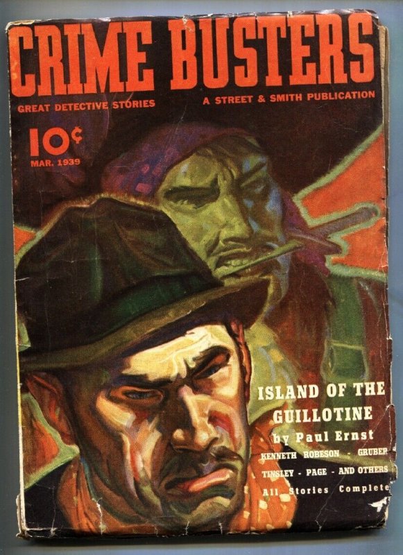 Crime Busters 1939 March-RARE Hero PULP-1st Appearance of THE Wasp-Death Angel (1939), raw, ungraded comic book — front cover