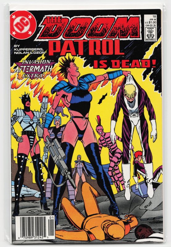 Doom Patrol #18 (DC Comics, 1989), raw, ungraded comic book — front cover