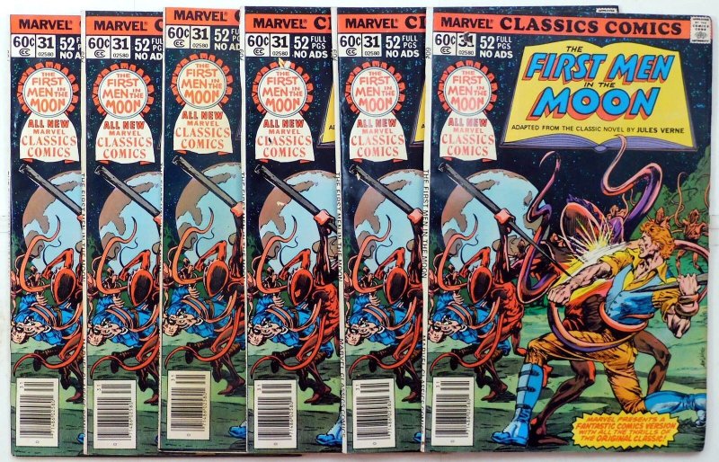 Marvel Classics (The First Men in the Moon) Lot of 6 #31 x6 (1978) Marvel Comics (Marvel Comics, 1978), raw, ungraded comic book — front cover