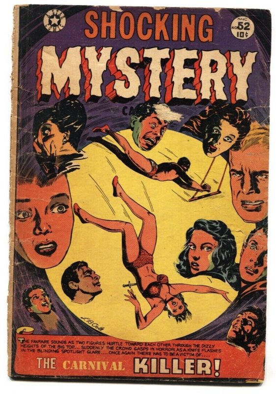 Shocking Mystery Cases #52 (1953), raw, ungraded comic book — front cover